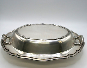 Pairpoint Sheffield Silverplate 11 Oval Lidded Tureen Dish 04238 Scalloped Edge