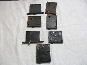 Mortise Door Locks Lot Of 7 Vintage Mixed Salvage Cast Iron Hardware Parts Only