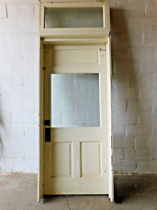 1900 S Antique Entry Door Transom Original Glass Craftsman Style Fir Ornate