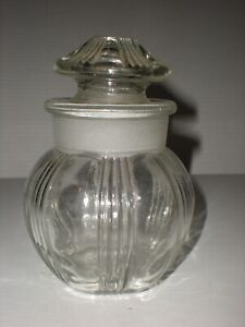 Antique Apothecary Globe Jar Drug Store Pharmacy Vtg Glass Condiment Ground Top