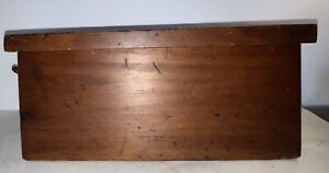 Antique Miniature Sea Chest Sweetheart Caddy Jewel Box Old Dovetail Construction
