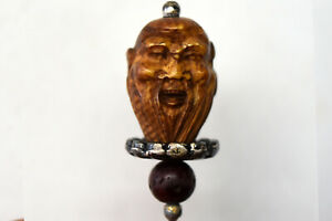 Chinese Heidao Hand Carved Nut Wood Pin