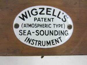 Antique Wigzell S Patent Atmospheric Type Sea Sounding Instrument Wooden Box