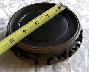 Vintage Chinese Carved Wood Display Stand Plateau Base For Vase