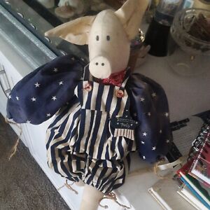 Primitive Decor Pig Doll Stuffed Americana 16 In Pigtrioric Pauly