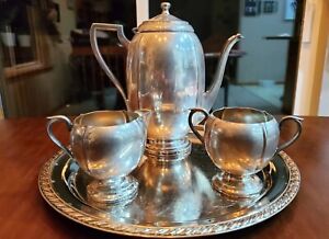 Vintage Silverplate 4 Piece Tea Coffee Service Set