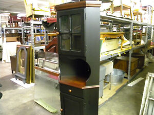Black And Walnut Corner Cabinet 72 H 19 Inside Width 9 By 15 By 9 Front Nib