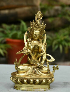 7 Tibetan Buddhism Brass Mandkesvara Eros Happy Buddha Sculpture