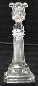 Antique Sandwich Glass Columnar Candlestick Petal Socket C 1850