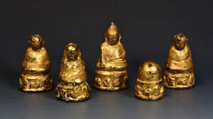 19th Century Mandalay A Set Of Antique Burmese Medicine Buddha Amulets