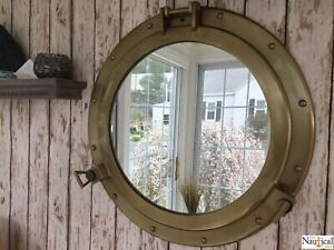 20 Porthole Mirror Antique Brass Finish Nautical Wall Decor Large