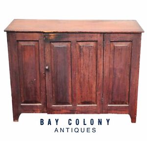 18th C Queen Anne Country Primitive Antique Sideboard Server