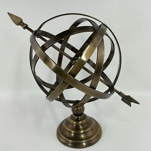 Vtg Brass Armillary Sphere With Arrow Nautical Maritime Astrolabe Globe