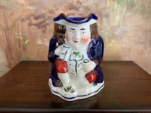 English Colorful Victorian Toby Jug Pitcher C1890