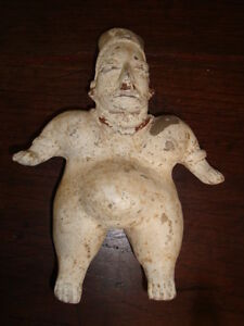 Antique Pre Columbian Jalisco Polychrome Ceramic Female Figure Ca 200 Bc Ad 200