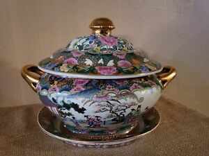 Vintage Rose Soup Tureen Great Condition