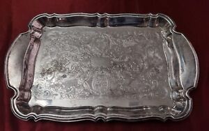 Oneida Ornate Silver Plate Tray 15 X10 