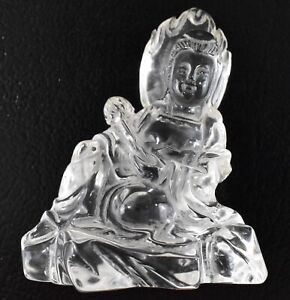 Crystal Kuan Yin Chinese Goddess Statue