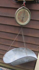 Vintage 20 C Forschner Produce Hanging Scale Basket Pan W Chains