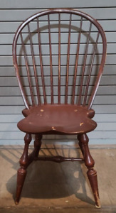 D R Dimes Bow Back Windsor Chair Bench Made Brown Crackle Finish