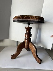 Antique Upholstered Piano Stool
