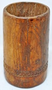 Antique Wooden Grain Measurement Paili Pot Original Old Hand Carved