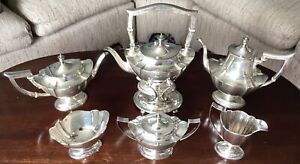 Gorham Sterling Silver Plymouth 6 Piece Coffee And Tea Service With Kettle G 