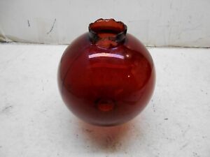Vintage Red Amber Lighting Rod Glass Ball