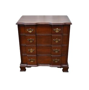 Vintage Solid Mahogany Traditional Style Block Front Bachelors Chest