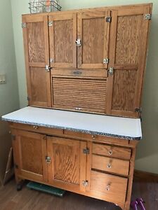 Sellers Hoosier Cabinet Cupboard Oak Antique 