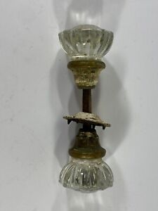 12 Point Crystal Doorknob Pair Hardware Glass Vintage Victorian Door Knobs 2 