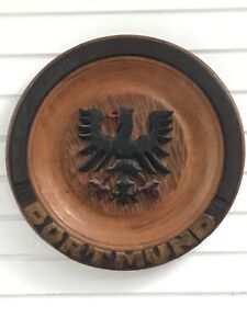 German Nazi Era Wood Carving Armorial Plate Dortmund About 1930s