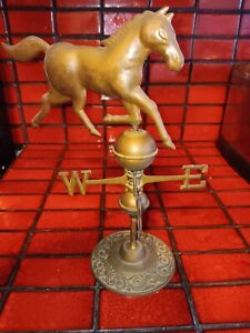 Dexter Style Copper Horse Weathervane On Brass Base Mantle Display