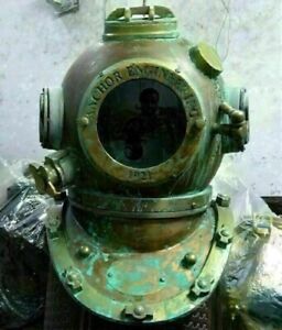 Antique Scuba Sca U S Navy Mark V Diving Divers Helmet Deep Sea Full Size Diver