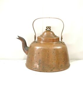 Antique Copper Tea Kettle Marked J Cg Bolinder Stockholm Circa 1844 1892