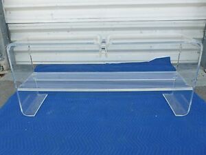 Long Unusual Architectural Mod Space Age 1970 S Lucite Sofa Table 2