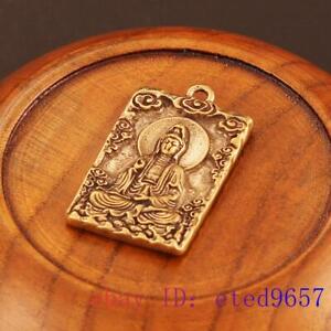 Brass Buddha Pendant Carved Statuette Key Buckle Figurines Gifts Handmade