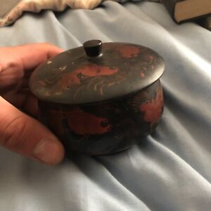 Small Resin Bakelite Japanese Oriental Koi Decorative Pot