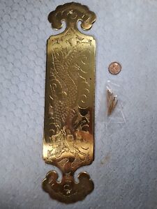 Oriental Dragon Push Plate Bright Brass
