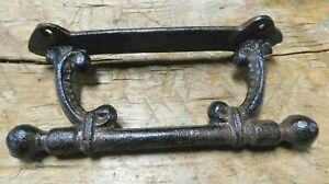 4 Huge Cast Iron Antique Style Cable Barn Handle Gate Pull Shed Door Handles