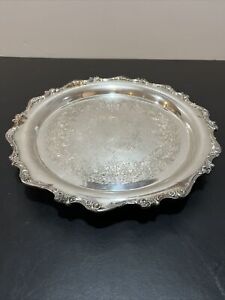 Wilcox International Silver Co American Rose Tray 7371 F 13 In With Footings