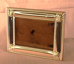 7 Sterling Silver Picture Frame Modern Shell Bead Easel Repousse Carrs British
