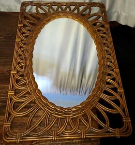 Vtg Home Wall Mirror Wall Decor Brown Tan By Dart Ind 29 X 19 5 Large Plastic