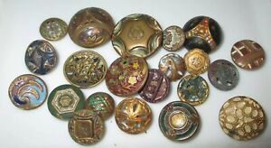 Lot 21 Antique Victorian Art Nouveau Mixed Metal Buttons Pierced Openwork