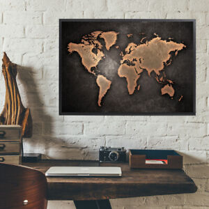 World Map Vintage Poster Middle Ages Wall Prints Art Decor 24 X 32 Inch J06