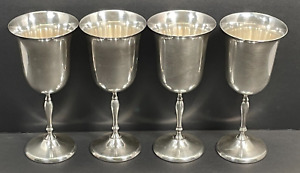 Leonard Silver Plate Metal Goblets Cups Epns Vintage Wine Glass Set Of 4