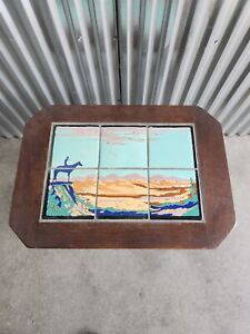 Rare Arts And Crafts California Tile Top Scenic Table