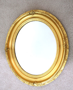 Antique Fit 13 X 16 Gold Gilt Oval Victorian Picture Frame Mirror Ornate Gesso