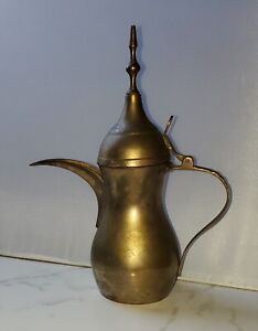 Antique Brass Bronze Jug Pitcher Islamic Ibrik Teapot Middle East Oriental