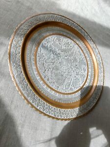 Antique Silver Tone And Copper Persian Tray